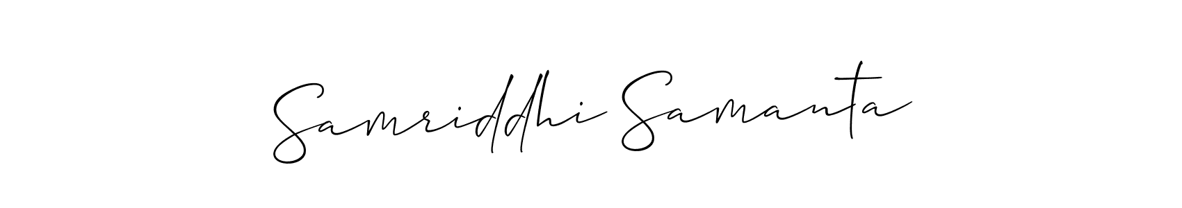 The best way (Allison_Script) to make a short signature is to pick only two or three words in your name. The name Samriddhi Samanta include a total of six letters. For converting this name. Samriddhi Samanta signature style 2 images and pictures png