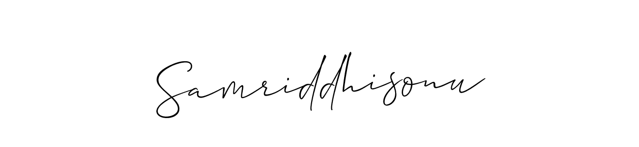 Also we have Samriddhisonu name is the best signature style. Create professional handwritten signature collection using Allison_Script autograph style. Samriddhisonu signature style 2 images and pictures png
