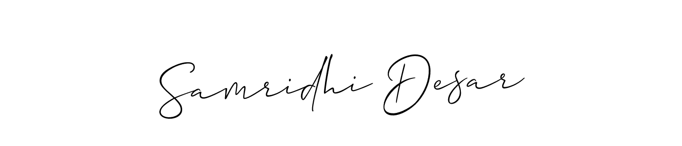 How to make Samridhi Desar signature? Allison_Script is a professional autograph style. Create handwritten signature for Samridhi Desar name. Samridhi Desar signature style 2 images and pictures png