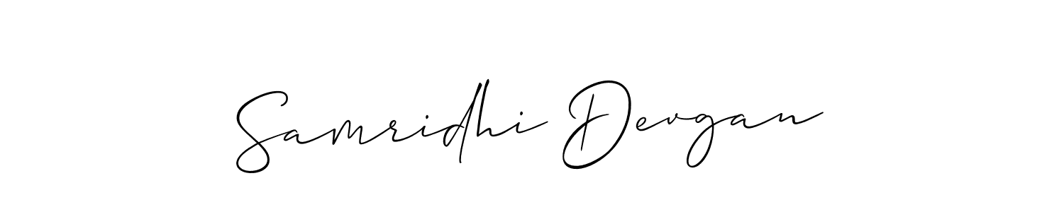 Design your own signature with our free online signature maker. With this signature software, you can create a handwritten (Allison_Script) signature for name Samridhi Devgan. Samridhi Devgan signature style 2 images and pictures png