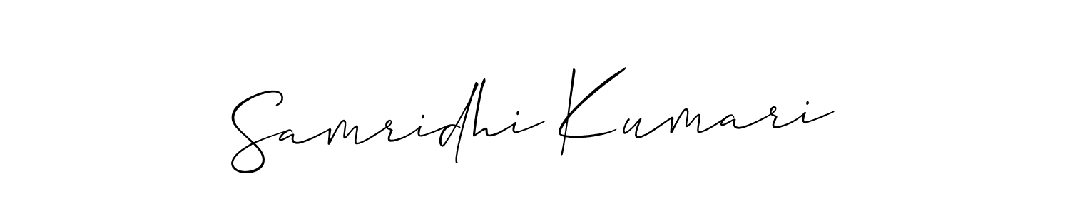 Also we have Samridhi Kumari name is the best signature style. Create professional handwritten signature collection using Allison_Script autograph style. Samridhi Kumari signature style 2 images and pictures png