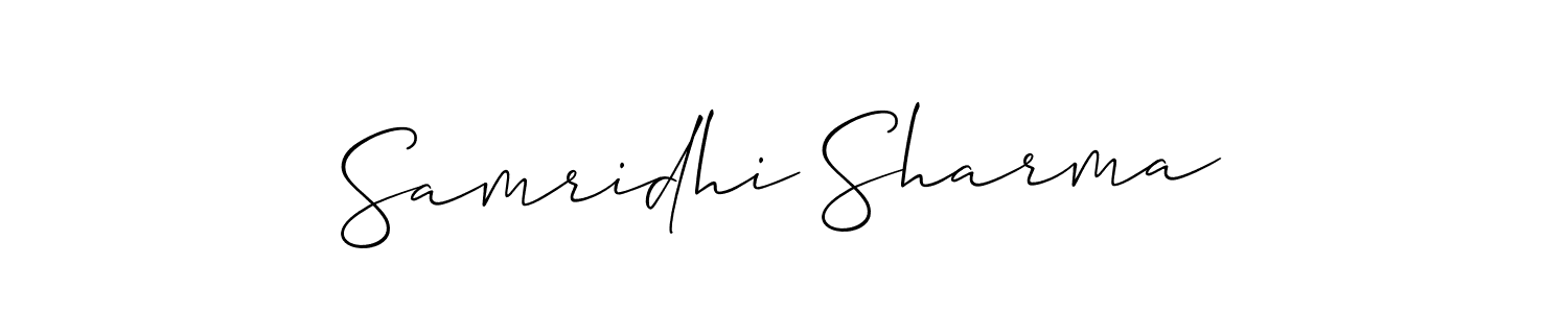 How to make Samridhi Sharma signature? Allison_Script is a professional autograph style. Create handwritten signature for Samridhi Sharma name. Samridhi Sharma signature style 2 images and pictures png