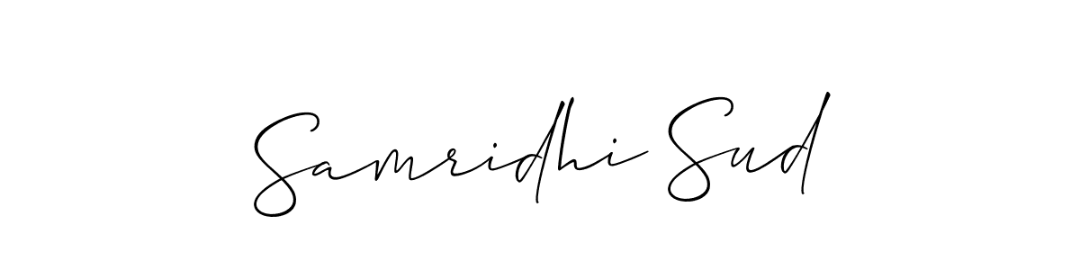 Make a beautiful signature design for name Samridhi Sud. With this signature (Allison_Script) style, you can create a handwritten signature for free. Samridhi Sud signature style 2 images and pictures png