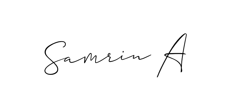 Make a beautiful signature design for name Samrin A. Use this online signature maker to create a handwritten signature for free. Samrin A signature style 2 images and pictures png