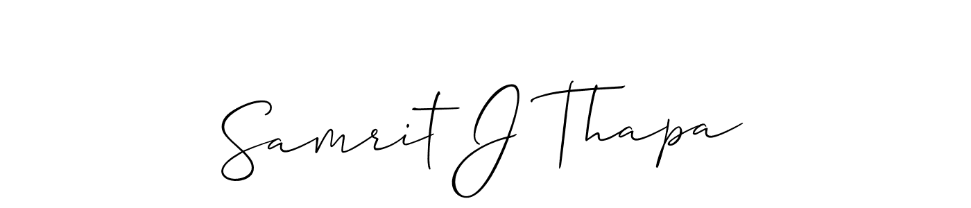 Make a beautiful signature design for name Samrit J Thapa. With this signature (Allison_Script) style, you can create a handwritten signature for free. Samrit J Thapa signature style 2 images and pictures png