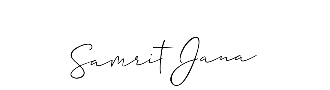 Make a short Samrit Jana signature style. Manage your documents anywhere anytime using Allison_Script. Create and add eSignatures, submit forms, share and send files easily. Samrit Jana signature style 2 images and pictures png