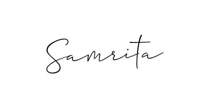 Make a short Samrita signature style. Manage your documents anywhere anytime using Allison_Script. Create and add eSignatures, submit forms, share and send files easily. Samrita signature style 2 images and pictures png