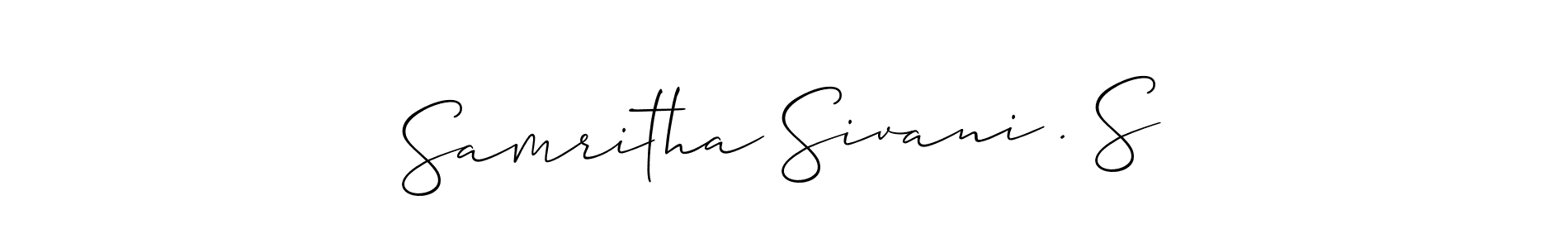 How to Draw Samritha Sivani . S signature style? Allison_Script is a latest design signature styles for name Samritha Sivani . S. Samritha Sivani . S signature style 2 images and pictures png