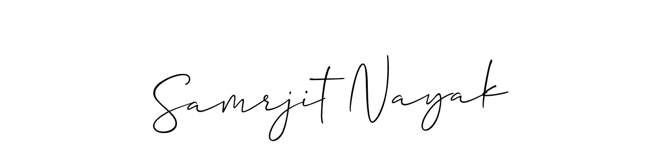 Use a signature maker to create a handwritten signature online. With this signature software, you can design (Allison_Script) your own signature for name Samrjit Nayak. Samrjit Nayak signature style 2 images and pictures png