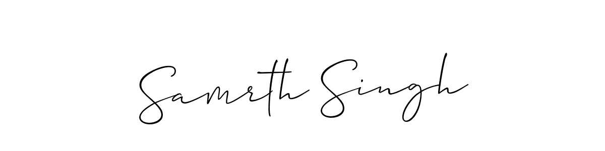 Also You can easily find your signature by using the search form. We will create Samrth Singh name handwritten signature images for you free of cost using Allison_Script sign style. Samrth Singh signature style 2 images and pictures png