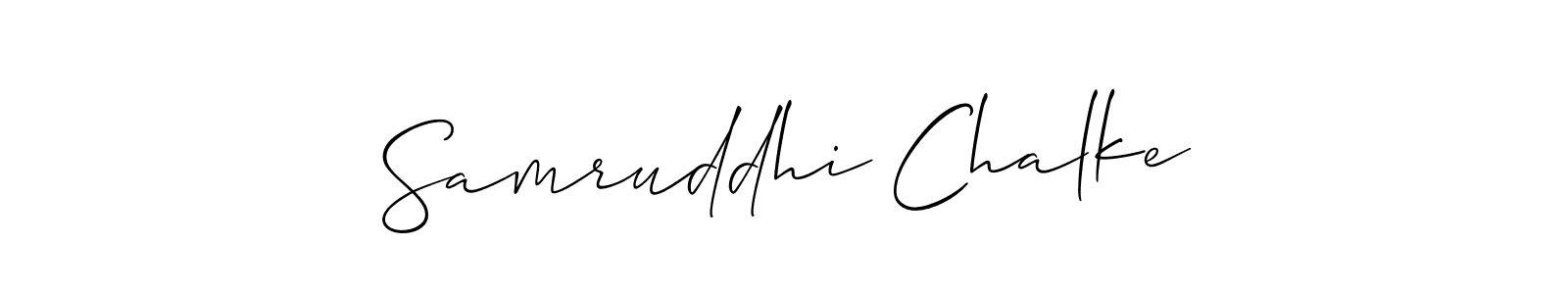 How to make Samruddhi Chalke name signature. Use Allison_Script style for creating short signs online. This is the latest handwritten sign. Samruddhi Chalke signature style 2 images and pictures png