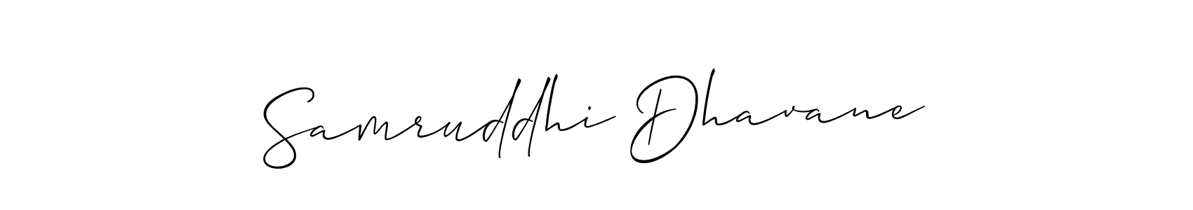 Create a beautiful signature design for name Samruddhi Dhavane. With this signature (Allison_Script) fonts, you can make a handwritten signature for free. Samruddhi Dhavane signature style 2 images and pictures png