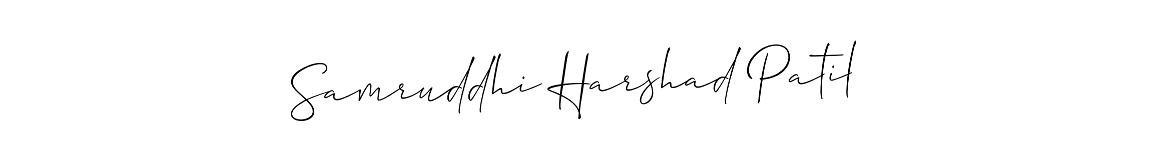 How to make Samruddhi Harshad Patil signature? Allison_Script is a professional autograph style. Create handwritten signature for Samruddhi Harshad Patil name. Samruddhi Harshad Patil signature style 2 images and pictures png