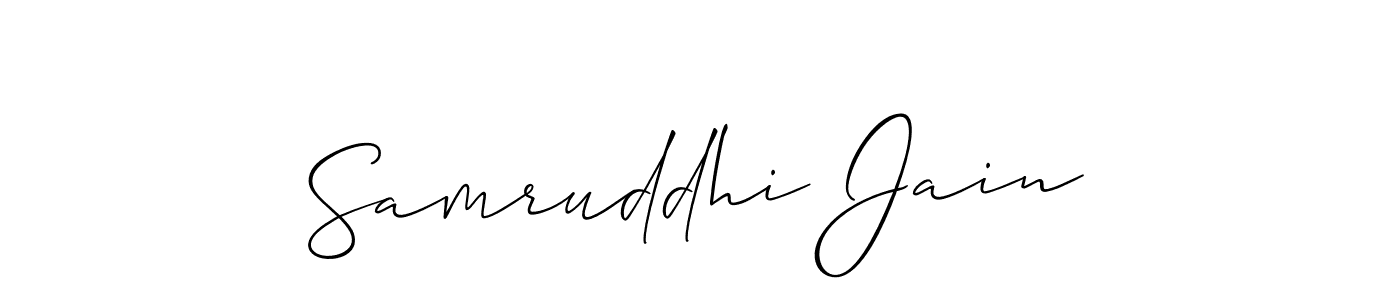 Use a signature maker to create a handwritten signature online. With this signature software, you can design (Allison_Script) your own signature for name Samruddhi Jain. Samruddhi Jain signature style 2 images and pictures png