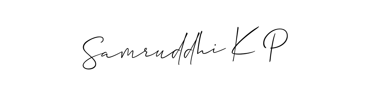 This is the best signature style for the Samruddhi K P name. Also you like these signature font (Allison_Script). Mix name signature. Samruddhi K P signature style 2 images and pictures png