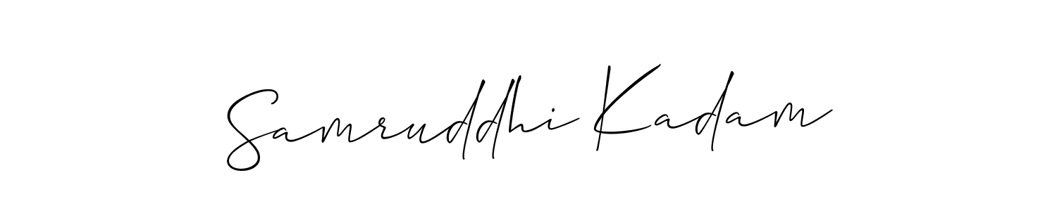 Design your own signature with our free online signature maker. With this signature software, you can create a handwritten (Allison_Script) signature for name Samruddhi Kadam. Samruddhi Kadam signature style 2 images and pictures png