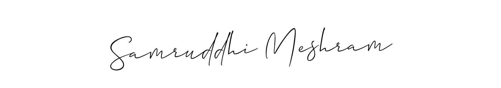 How to make Samruddhi Meshram signature? Allison_Script is a professional autograph style. Create handwritten signature for Samruddhi Meshram name. Samruddhi Meshram signature style 2 images and pictures png