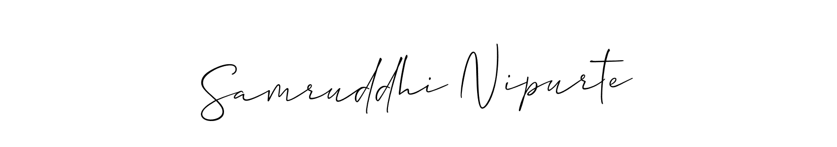 How to Draw Samruddhi Nipurte signature style? Allison_Script is a latest design signature styles for name Samruddhi Nipurte. Samruddhi Nipurte signature style 2 images and pictures png