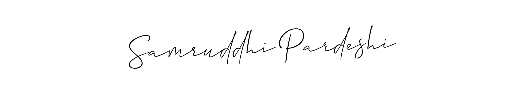 How to Draw Samruddhi Pardeshi signature style? Allison_Script is a latest design signature styles for name Samruddhi Pardeshi. Samruddhi Pardeshi signature style 2 images and pictures png