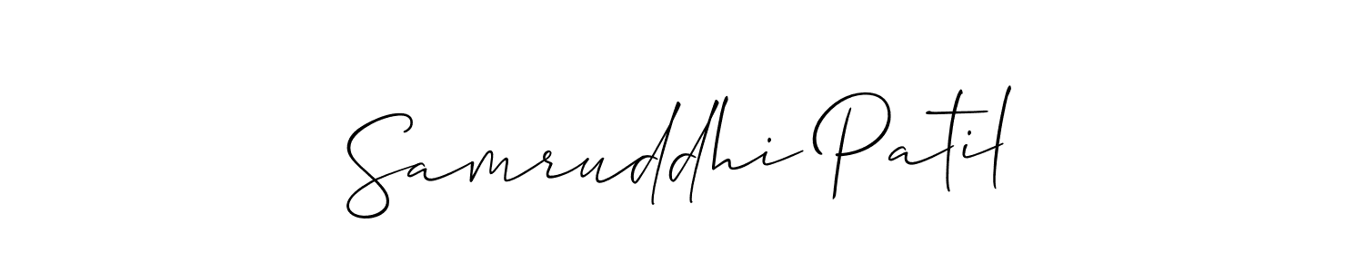 Use a signature maker to create a handwritten signature online. With this signature software, you can design (Allison_Script) your own signature for name Samruddhi Patil. Samruddhi Patil signature style 2 images and pictures png