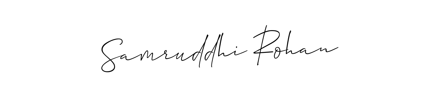 How to Draw Samruddhi Rohan signature style? Allison_Script is a latest design signature styles for name Samruddhi Rohan. Samruddhi Rohan signature style 2 images and pictures png
