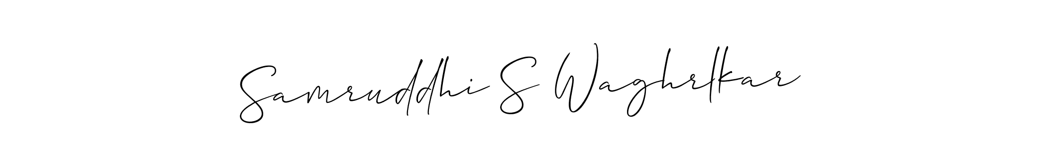How to Draw Samruddhi S Waghrlkar signature style? Allison_Script is a latest design signature styles for name Samruddhi S Waghrlkar. Samruddhi S Waghrlkar signature style 2 images and pictures png