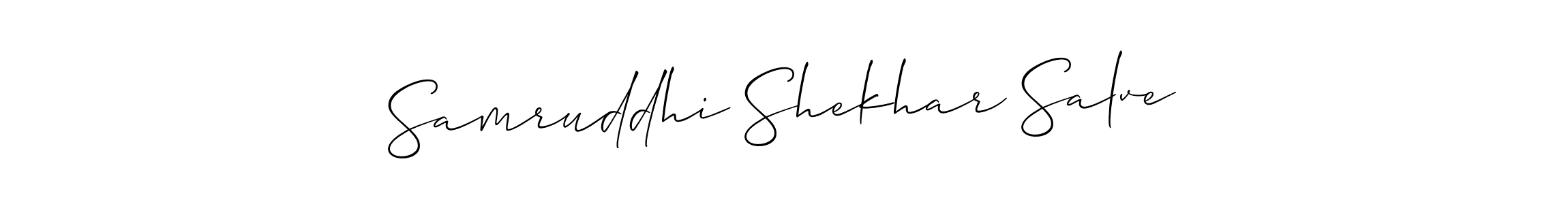 Use a signature maker to create a handwritten signature online. With this signature software, you can design (Allison_Script) your own signature for name Samruddhi Shekhar Salve. Samruddhi Shekhar Salve signature style 2 images and pictures png