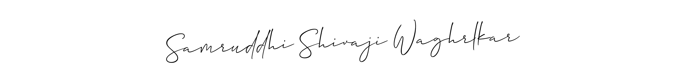 Create a beautiful signature design for name Samruddhi Shivaji Waghrlkar. With this signature (Allison_Script) fonts, you can make a handwritten signature for free. Samruddhi Shivaji Waghrlkar signature style 2 images and pictures png