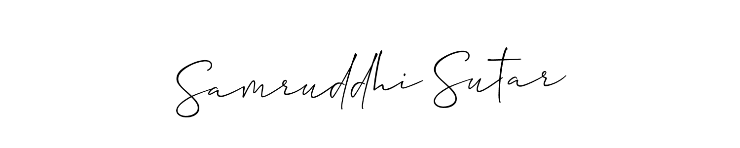 Make a short Samruddhi Sutar signature style. Manage your documents anywhere anytime using Allison_Script. Create and add eSignatures, submit forms, share and send files easily. Samruddhi Sutar signature style 2 images and pictures png