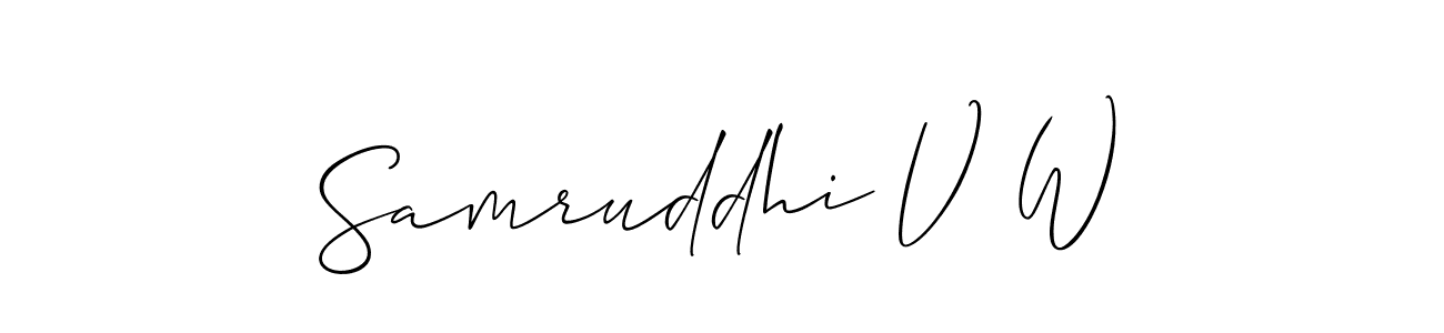 Create a beautiful signature design for name Samruddhi V W. With this signature (Allison_Script) fonts, you can make a handwritten signature for free. Samruddhi V W signature style 2 images and pictures png