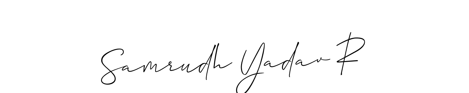 See photos of Samrudh Yadav R official signature by Spectra . Check more albums & portfolios. Read reviews & check more about Allison_Script font. Samrudh Yadav R signature style 2 images and pictures png