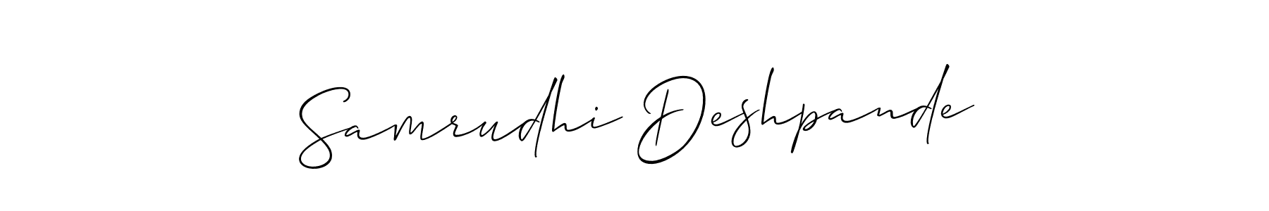 Design your own signature with our free online signature maker. With this signature software, you can create a handwritten (Allison_Script) signature for name Samrudhi Deshpande. Samrudhi Deshpande signature style 2 images and pictures png