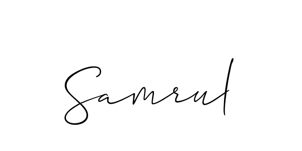 Similarly Allison_Script is the best handwritten signature design. Signature creator online .You can use it as an online autograph creator for name Samrul. Samrul signature style 2 images and pictures png