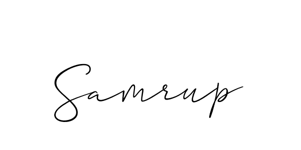 Also You can easily find your signature by using the search form. We will create Samrup name handwritten signature images for you free of cost using Allison_Script sign style. Samrup signature style 2 images and pictures png