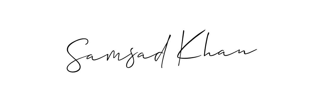 Samsad Khan stylish signature style. Best Handwritten Sign (Allison_Script) for my name. Handwritten Signature Collection Ideas for my name Samsad Khan. Samsad Khan signature style 2 images and pictures png