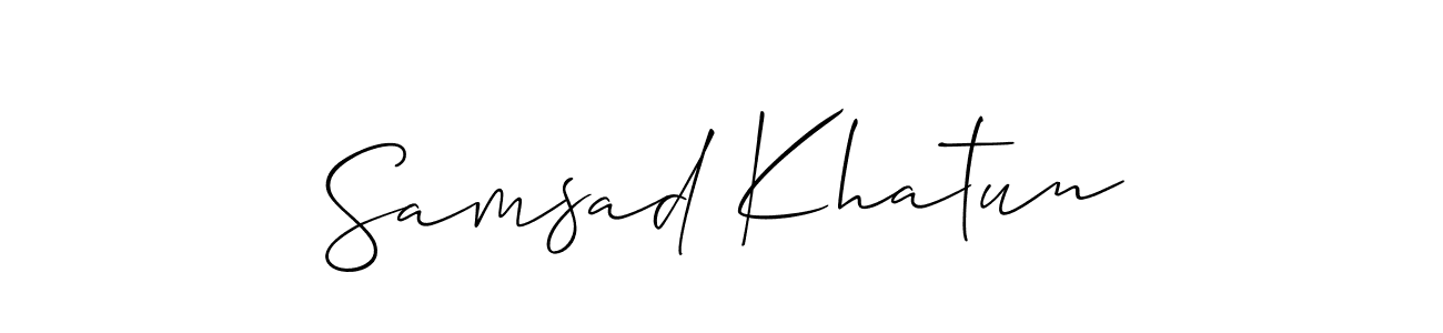 How to make Samsad Khatun name signature. Use Allison_Script style for creating short signs online. This is the latest handwritten sign. Samsad Khatun signature style 2 images and pictures png