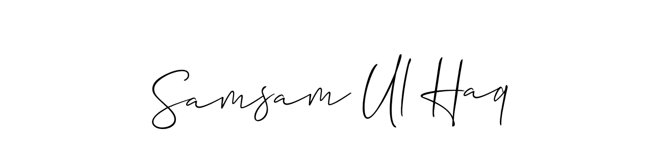 Design your own signature with our free online signature maker. With this signature software, you can create a handwritten (Allison_Script) signature for name Samsam Ul Haq. Samsam Ul Haq signature style 2 images and pictures png