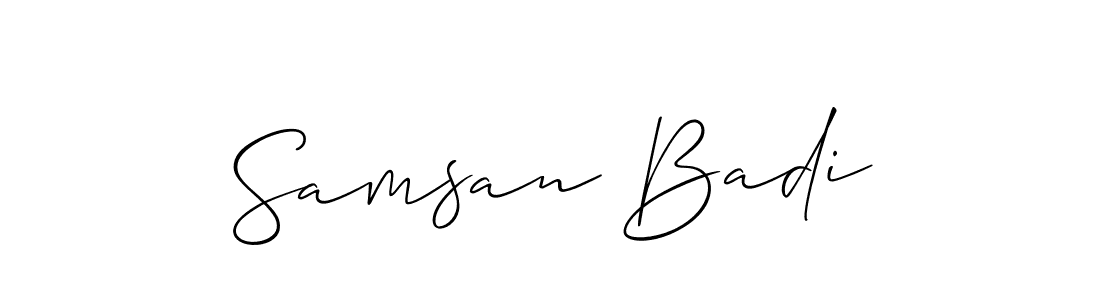 Make a short Samsan Badi signature style. Manage your documents anywhere anytime using Allison_Script. Create and add eSignatures, submit forms, share and send files easily. Samsan Badi signature style 2 images and pictures png
