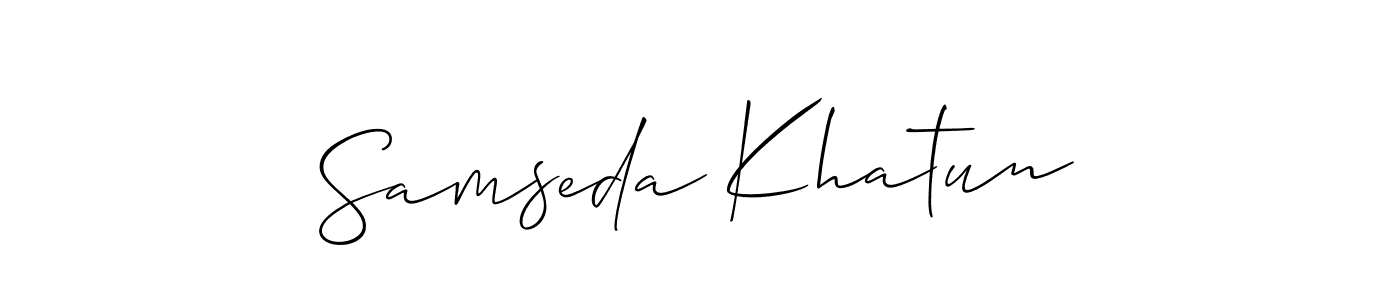 How to make Samseda Khatun name signature. Use Allison_Script style for creating short signs online. This is the latest handwritten sign. Samseda Khatun signature style 2 images and pictures png