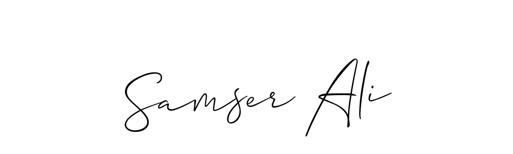 Also You can easily find your signature by using the search form. We will create Samser Ali name handwritten signature images for you free of cost using Allison_Script sign style. Samser Ali signature style 2 images and pictures png