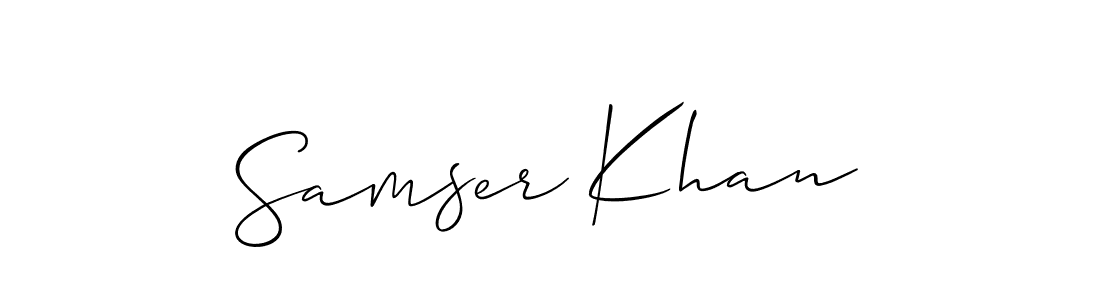 Samser Khan stylish signature style. Best Handwritten Sign (Allison_Script) for my name. Handwritten Signature Collection Ideas for my name Samser Khan. Samser Khan signature style 2 images and pictures png