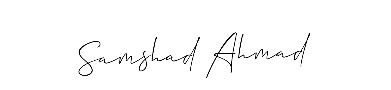 It looks lik you need a new signature style for name Samshad Ahmad. Design unique handwritten (Allison_Script) signature with our free signature maker in just a few clicks. Samshad Ahmad signature style 2 images and pictures png