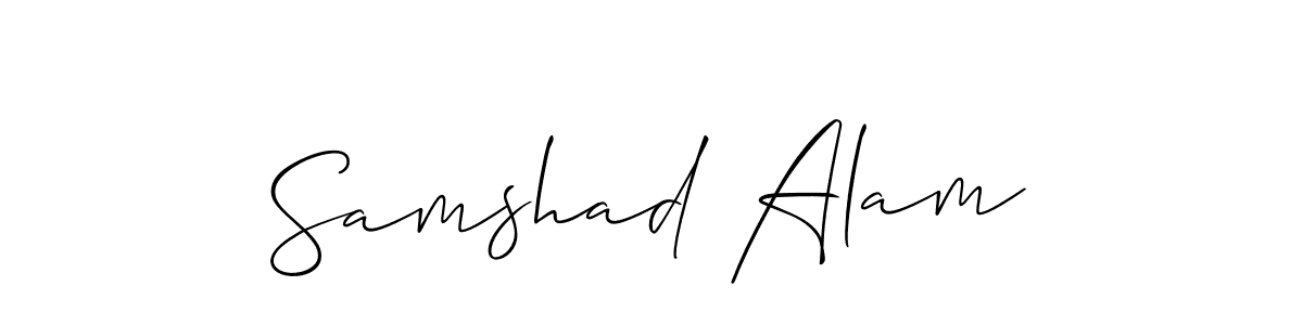 The best way (Allison_Script) to make a short signature is to pick only two or three words in your name. The name Samshad Alam include a total of six letters. For converting this name. Samshad Alam signature style 2 images and pictures png