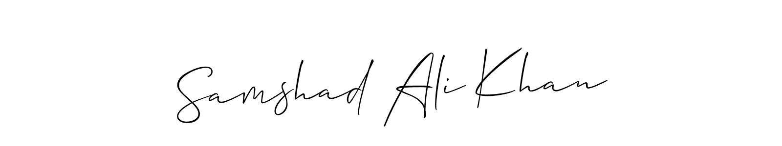 How to Draw Samshad Ali Khan signature style? Allison_Script is a latest design signature styles for name Samshad Ali Khan. Samshad Ali Khan signature style 2 images and pictures png