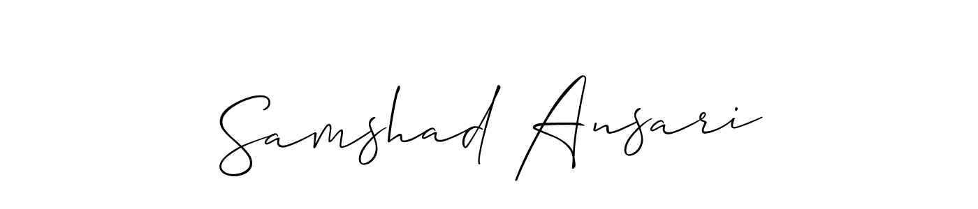 Similarly Allison_Script is the best handwritten signature design. Signature creator online .You can use it as an online autograph creator for name Samshad Ansari. Samshad Ansari signature style 2 images and pictures png