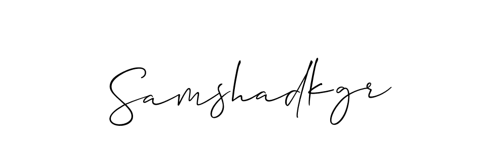 Use a signature maker to create a handwritten signature online. With this signature software, you can design (Allison_Script) your own signature for name Samshadkgr. Samshadkgr signature style 2 images and pictures png