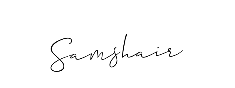 It looks lik you need a new signature style for name Samshair. Design unique handwritten (Allison_Script) signature with our free signature maker in just a few clicks. Samshair signature style 2 images and pictures png