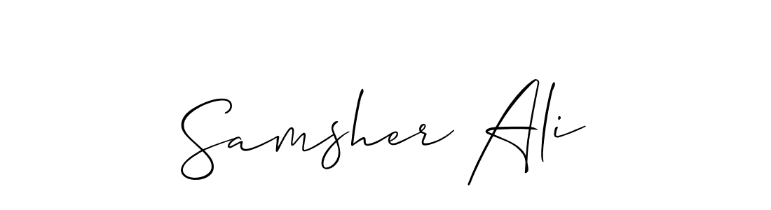 Design your own signature with our free online signature maker. With this signature software, you can create a handwritten (Allison_Script) signature for name Samsher Ali. Samsher Ali signature style 2 images and pictures png