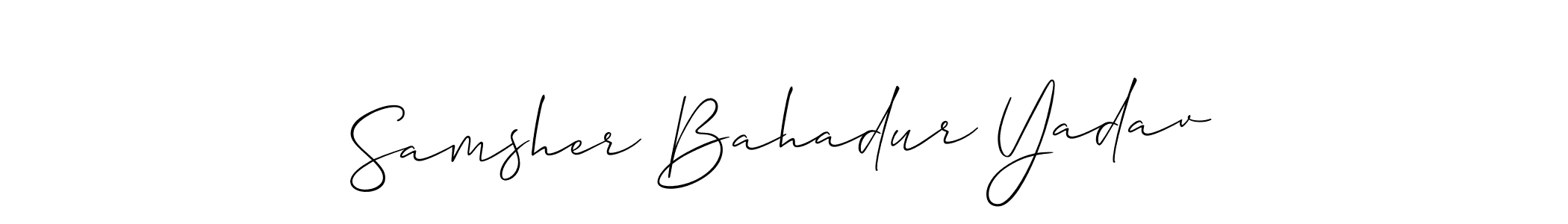 Samsher Bahadur Yadav stylish signature style. Best Handwritten Sign (Allison_Script) for my name. Handwritten Signature Collection Ideas for my name Samsher Bahadur Yadav. Samsher Bahadur Yadav signature style 2 images and pictures png