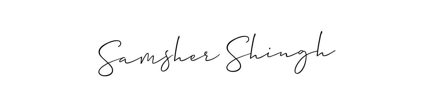 How to Draw Samsher Shingh signature style? Allison_Script is a latest design signature styles for name Samsher Shingh. Samsher Shingh signature style 2 images and pictures png